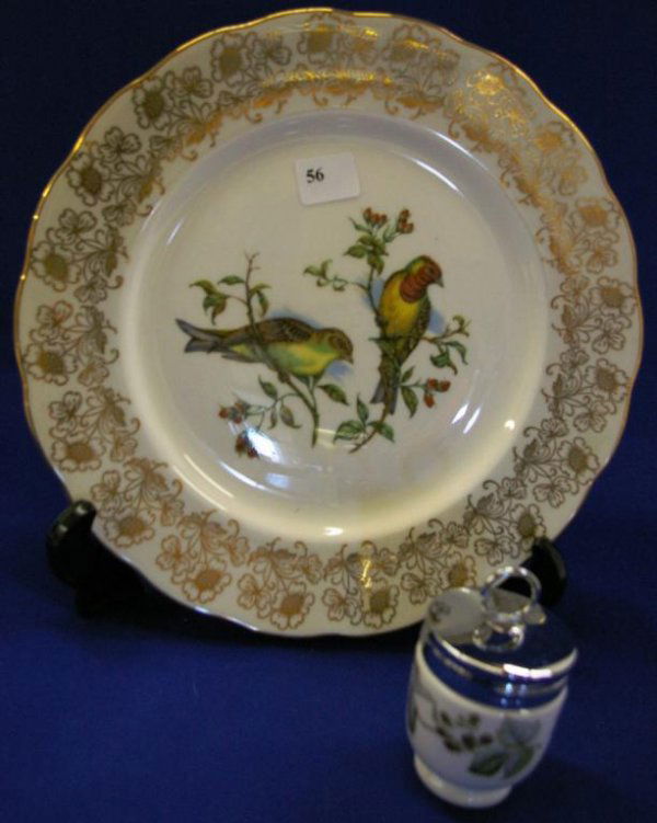 Royal Worcester Egg Coddler And Hand-painted Plate: Royal Worcester Egg Coddler And A Hand-painted Plate