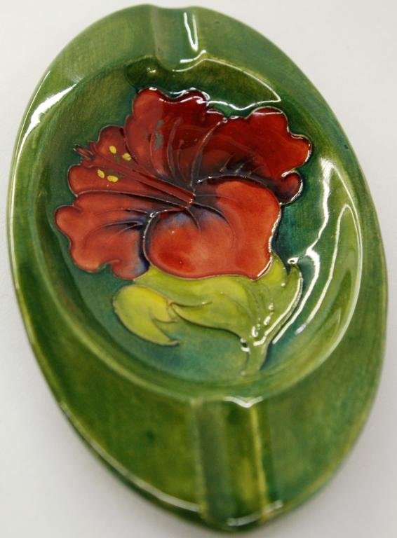 Moorcroft Ashtray With Blue Paper Seal On Base