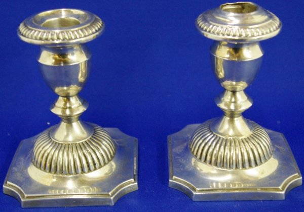 Pair Of Sterling Reproduction Georgian Candlestick