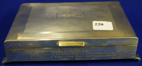 Hallmarked Sterling Card Box With Wood Liner