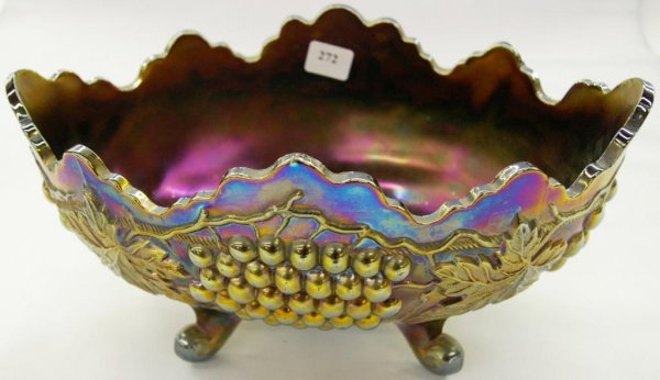 Footed Carnival Glass Bowl