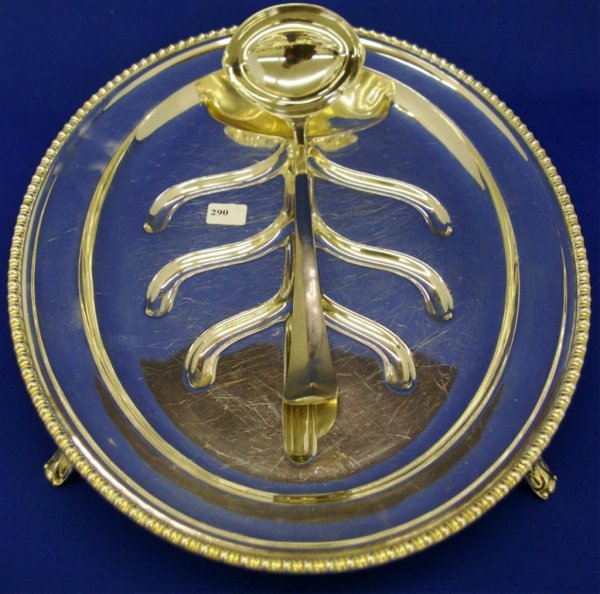 Footed Silver Plated Well & Tree Platter