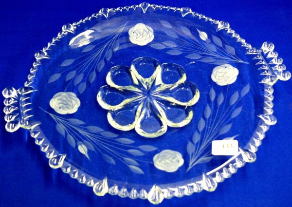 Round Etched Glass Tray
