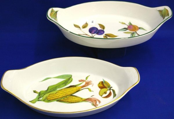Pair Of Oval Royal Worcester Serving Dishes,: Evesham