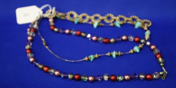 Sterling Bracelet, A Silver And Turquoise Necklace