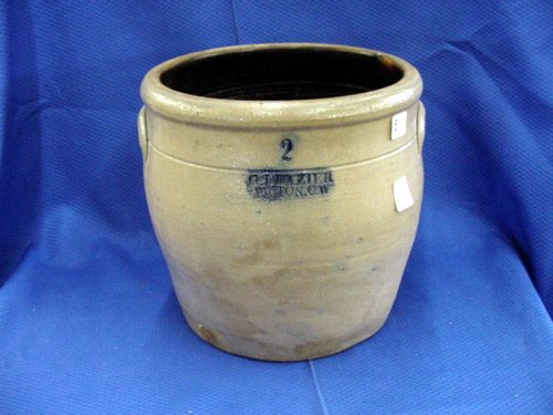 G.I. LAZIER 2 GALLON STORAGE CROCK