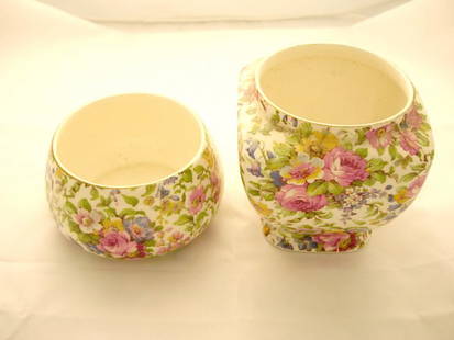 2 Royal Winton Sugar "Summertime" bowls *missing: 2 Royal Winton Sugar "Summertime" bowls *missing lid