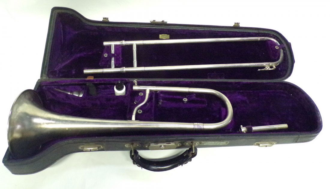 Vintage Nickel Plated Trombone (1 of 10)
