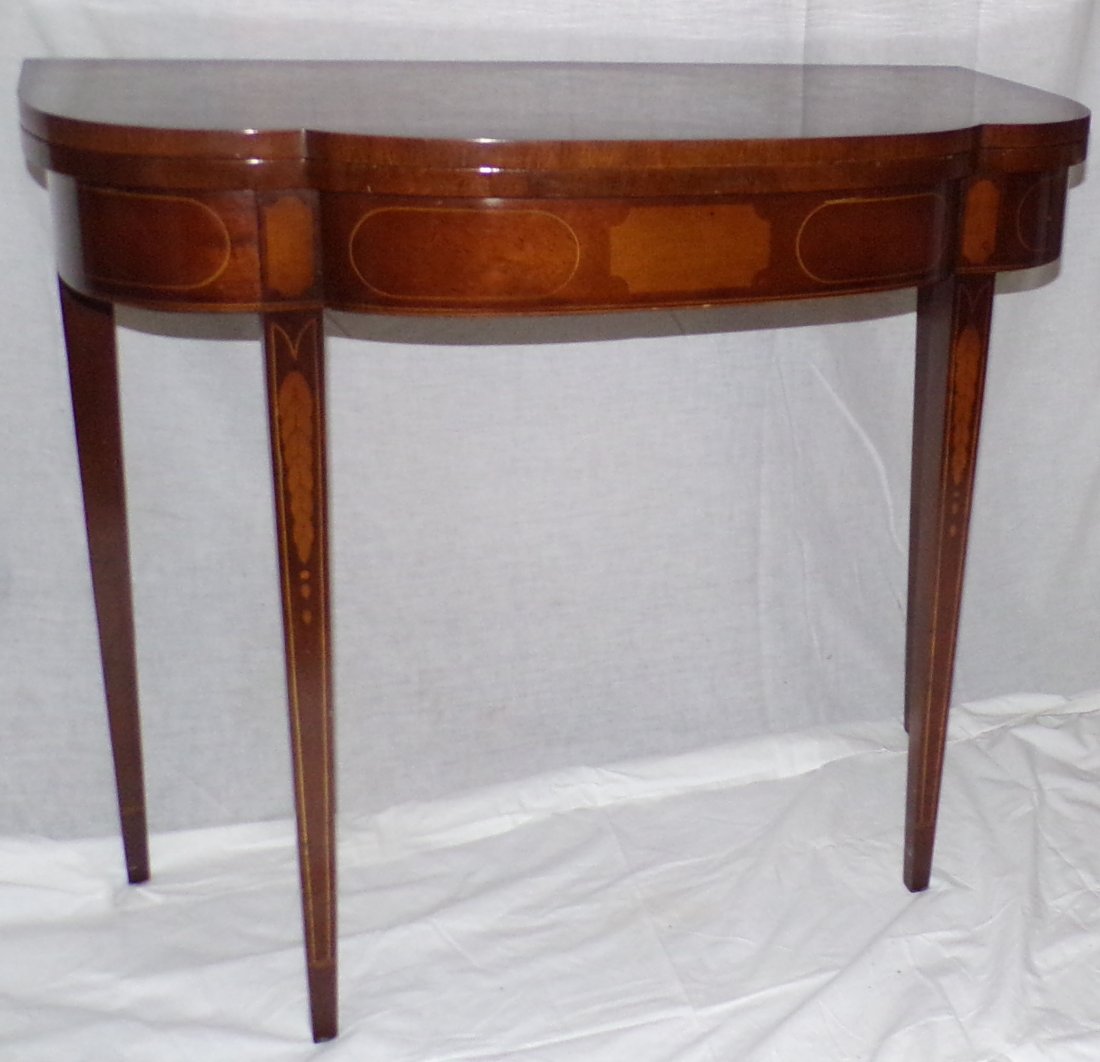 Stylized Bowfront Card Table (1 of 4)