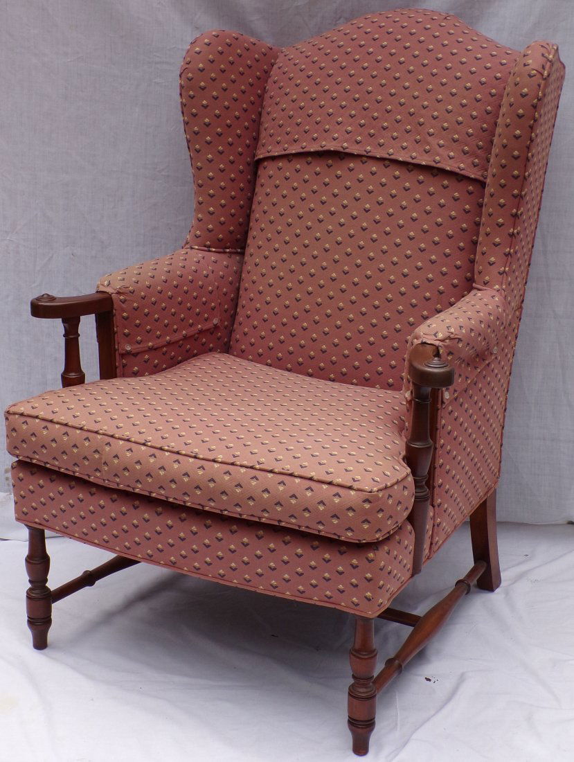 20th C Stylized Wing Chair (1 of 4)
