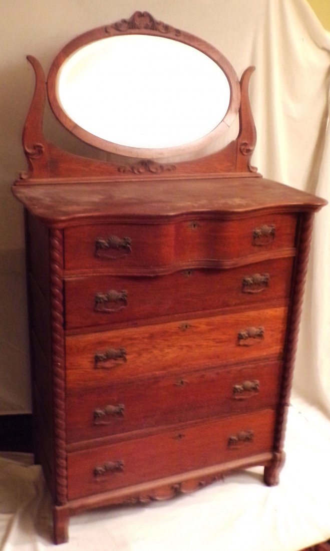 Early 20th C Tall Chest of Drawers (1 of 7)