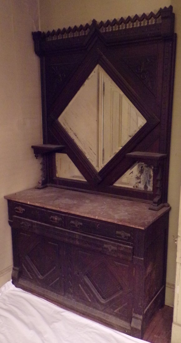 19th C Victorian Highback Sideboard (1 of 7)