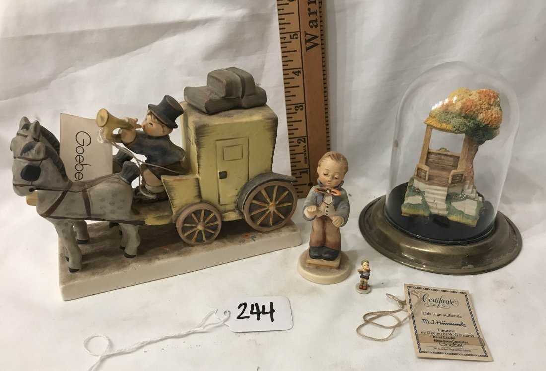 HUMMEL FIGURINES: Hummel Items/Figurines: #226 Mail Is Here, Band Leader, mini Band Leader, Kinder Way and the Solitaire