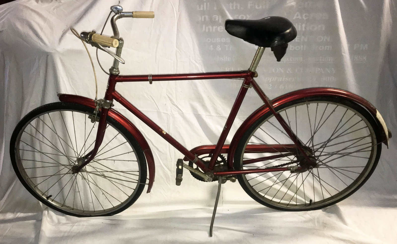 Vintage Boy's Bicycle: Vintage boy's bicycle made by Truimph Cycle Co LTD, Nottingham, England, Sturmey Ancher 3 speed control, front brakes, 24" spoke rims, original red paint, chrome handle bars show normal age wear and p