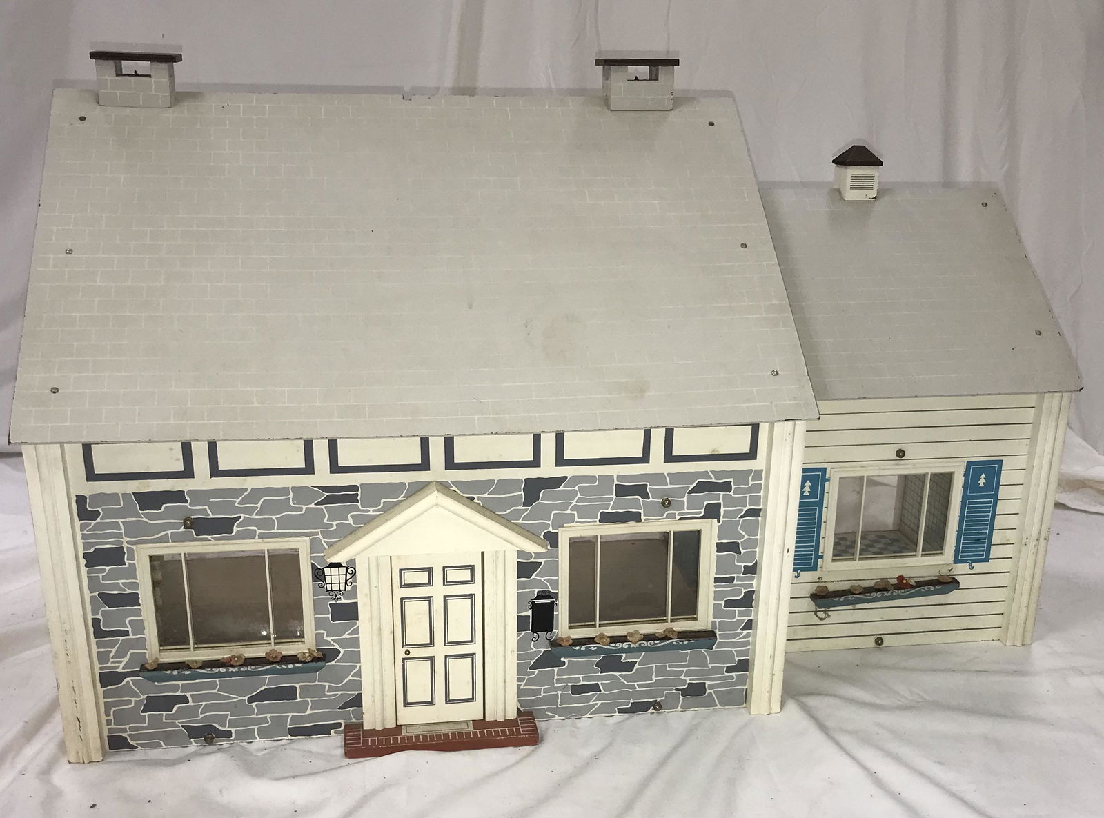 20th C Dollhouse AND 4 Rooms of Furniture (1 of 14)