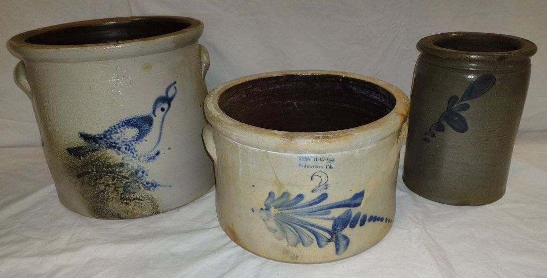 Lot/3 Blue Decorated Stoneware Pieces (1 of 18)