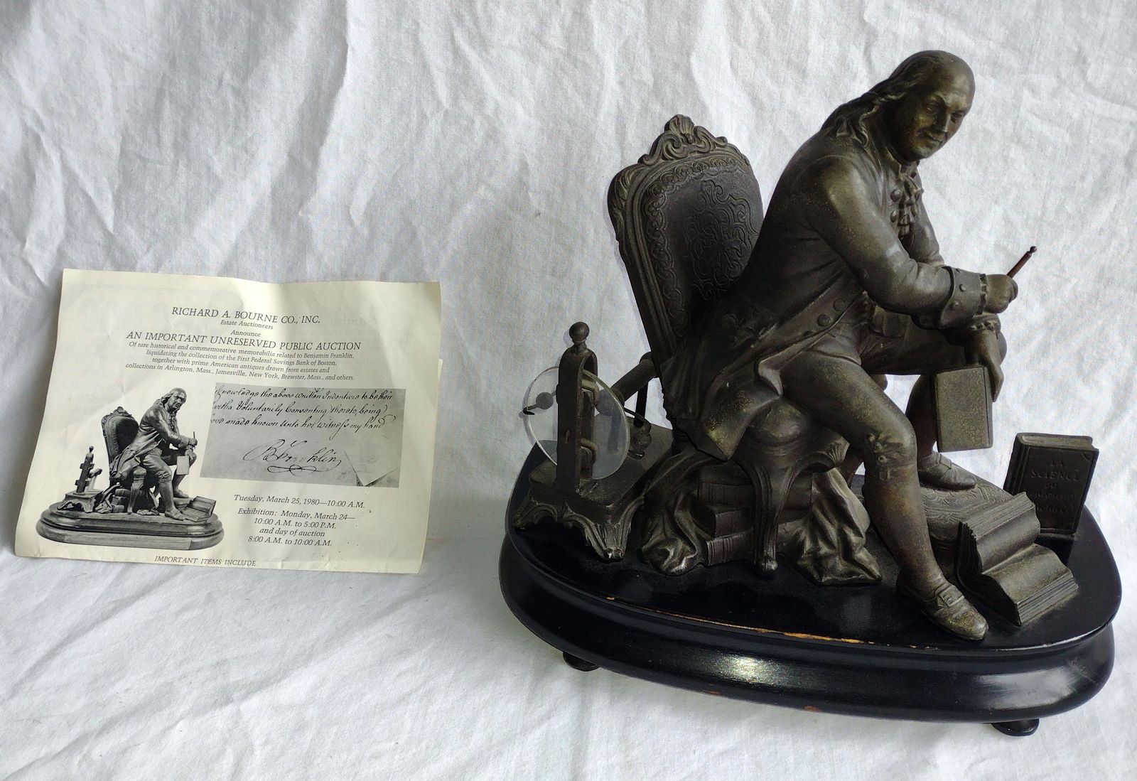 Cast Metal Sculpture of Benjamin Franklin (1 of 7)