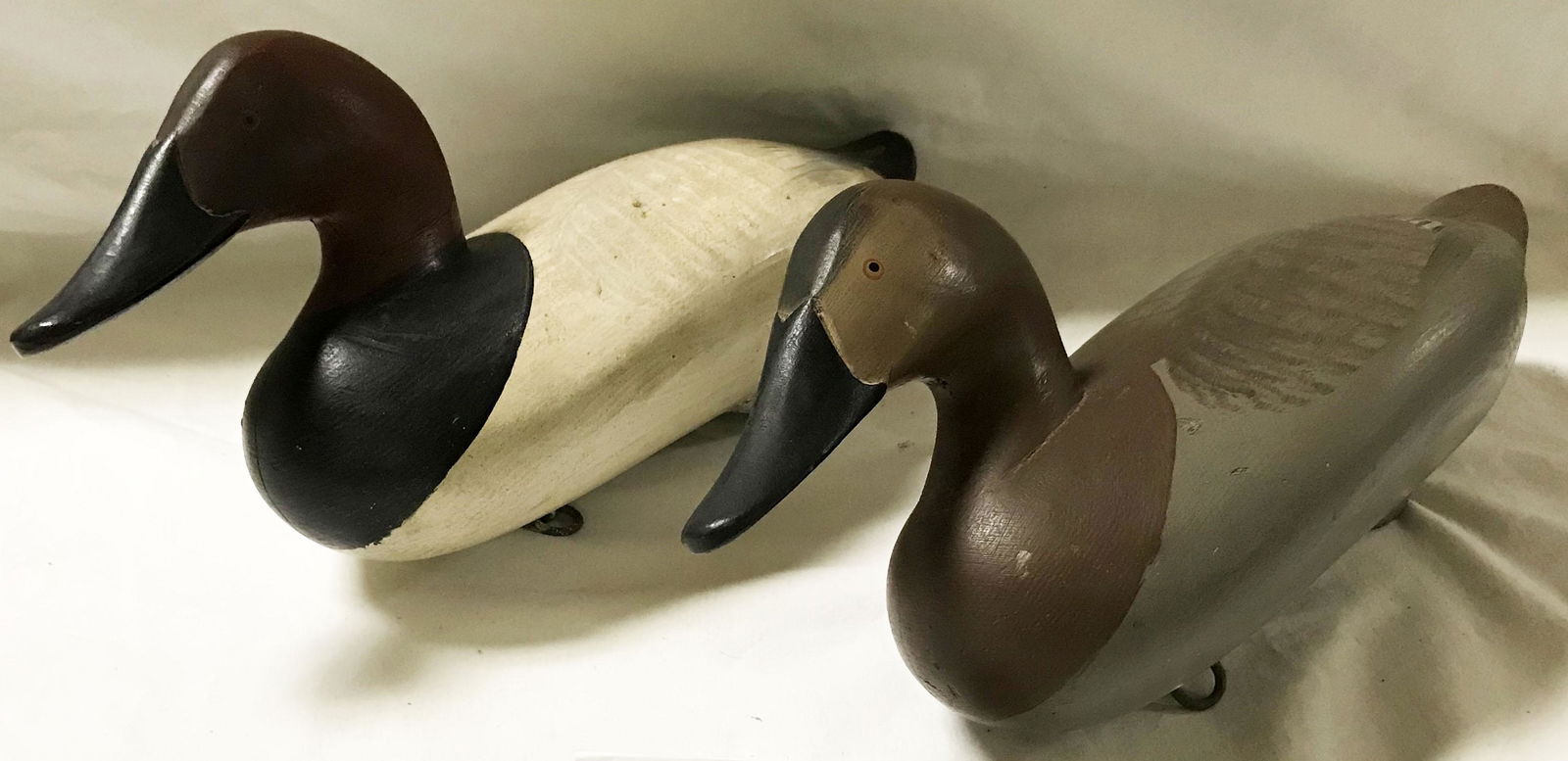 Pair of Carved Wooden Duck Decoys (1 of 10)