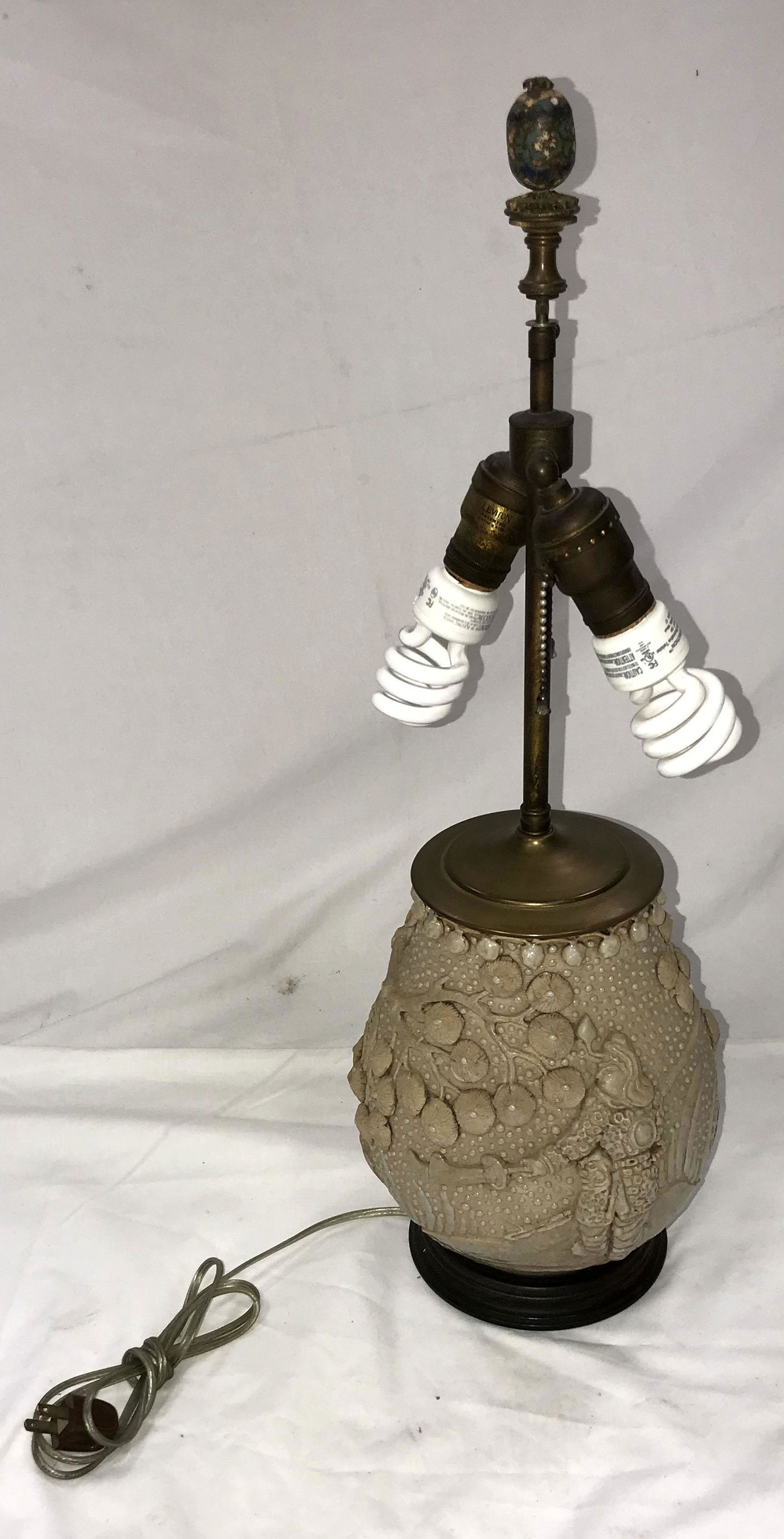 Asian Earthenware Lamp (1 of 8)