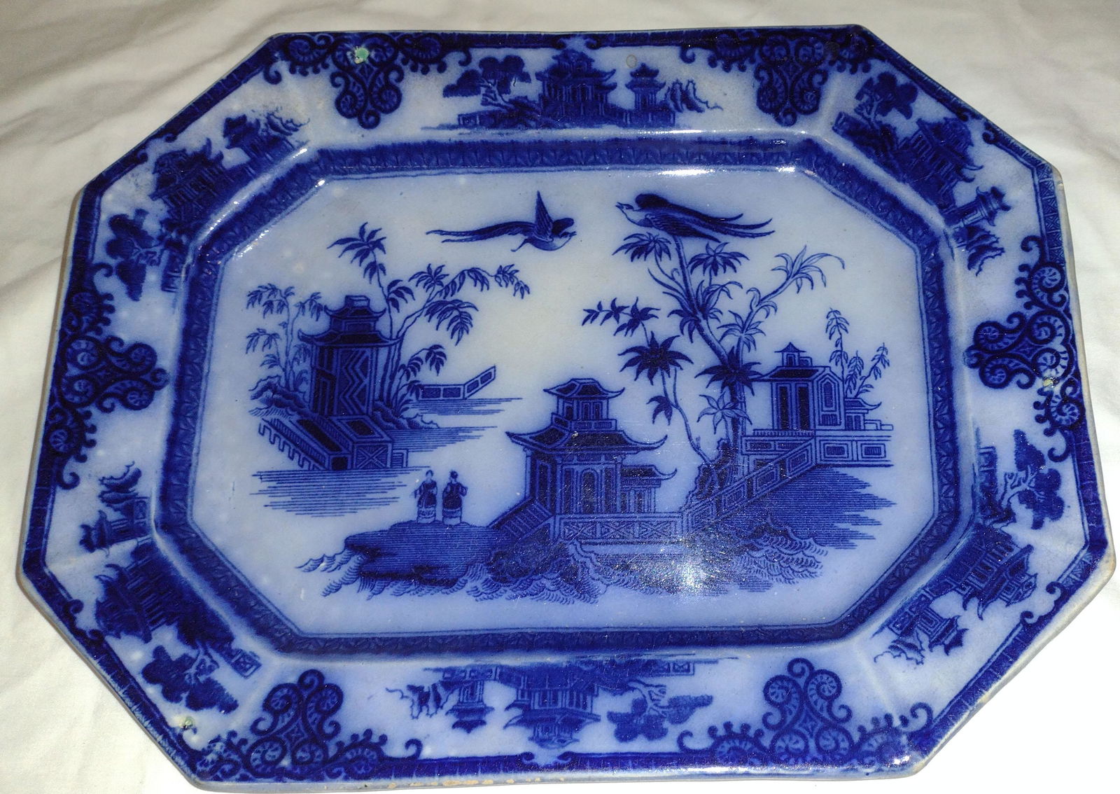 Flow Blue Octagonal Platter (1 of 6)