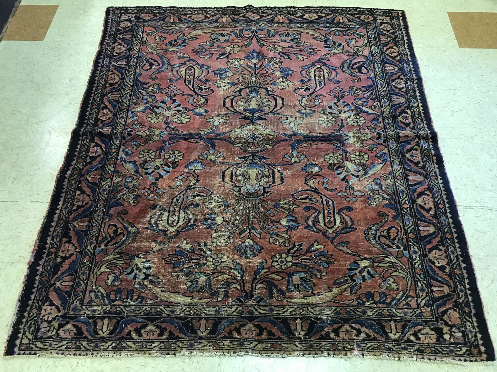 Lilihan Area Rug: Lilihan area rug, showing wear, 5'3" x 6'