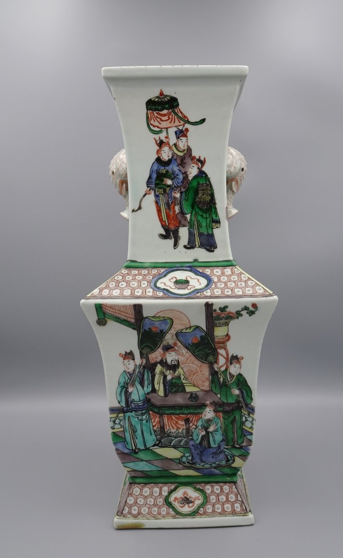 LARGE QING DYNASTY 19c  FAMILLE VERTE CHINESE VASE (1 of 14)