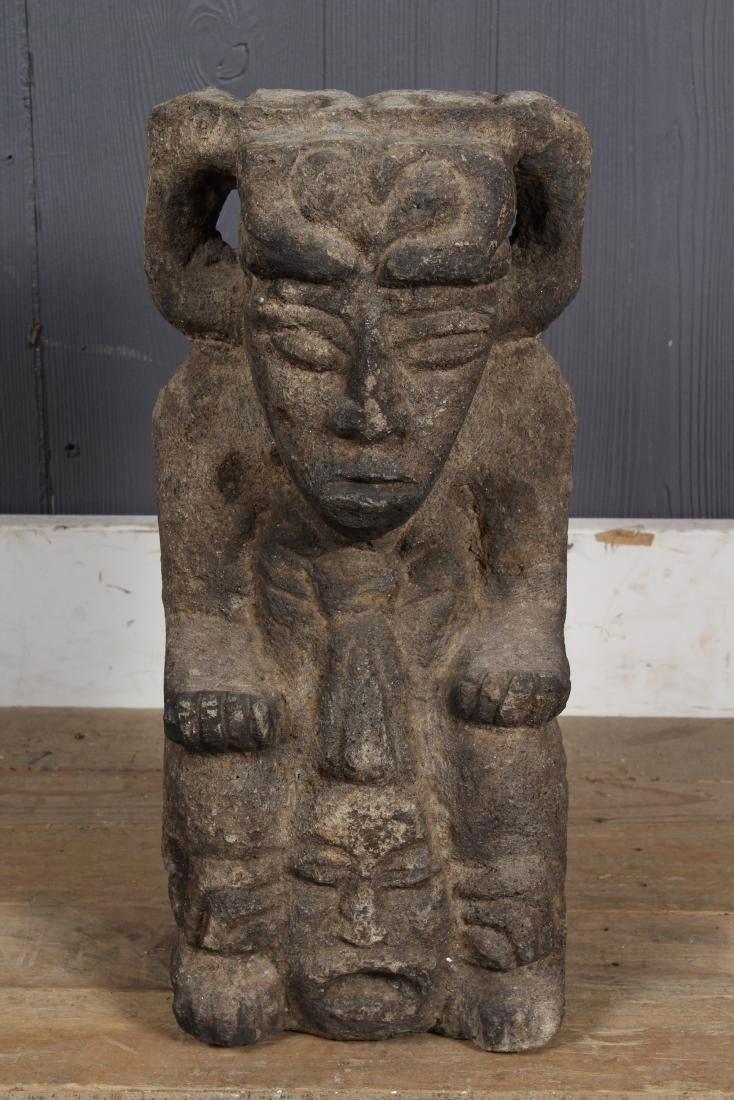 MEXICAN AZTEC VOLCANIC STONE ARTIFACT FIGURE STATUE (1 of 7)