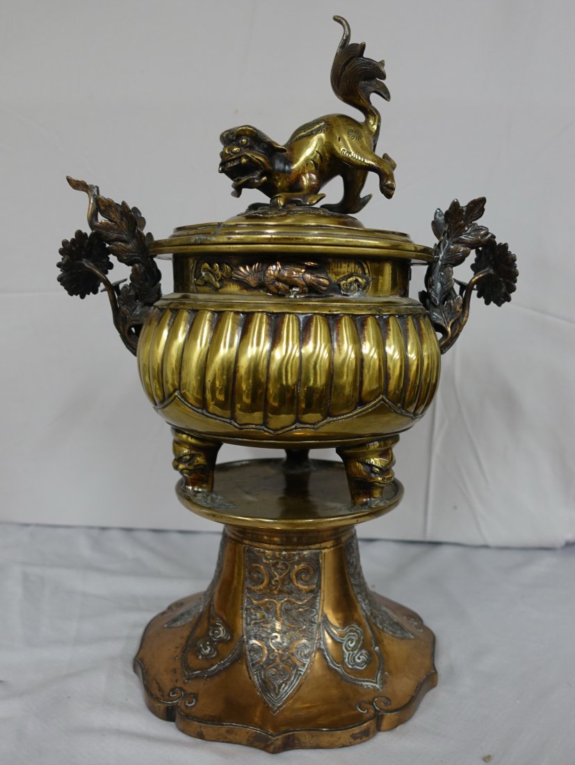 IMPORTANT MIXED METAL JAPANESE MEIJI FOO CENSER (1 of 14)