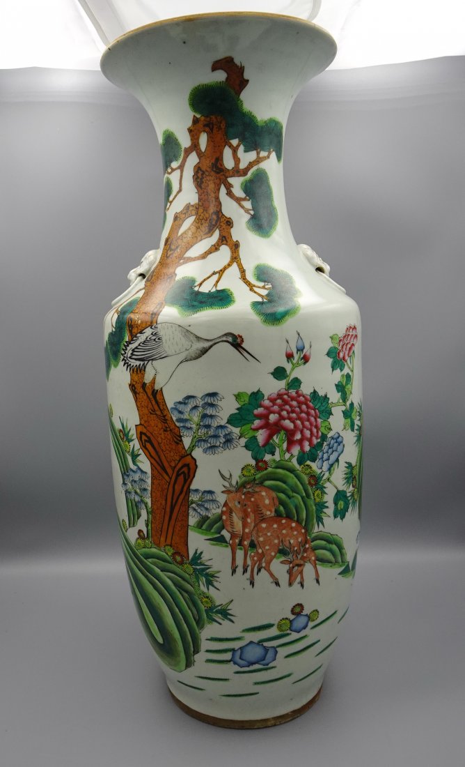 LARGE CHINESE PORCELAIN DEER VASE (1 of 14)