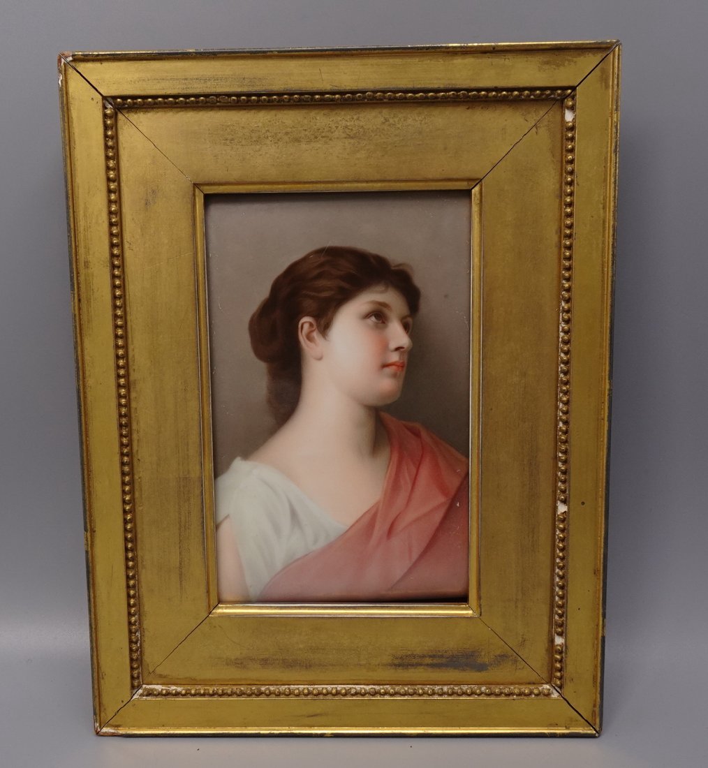 FINE PORCELAIN BERLIN GERMAN KPM PLAQUE OF GIRL (1 of 2)