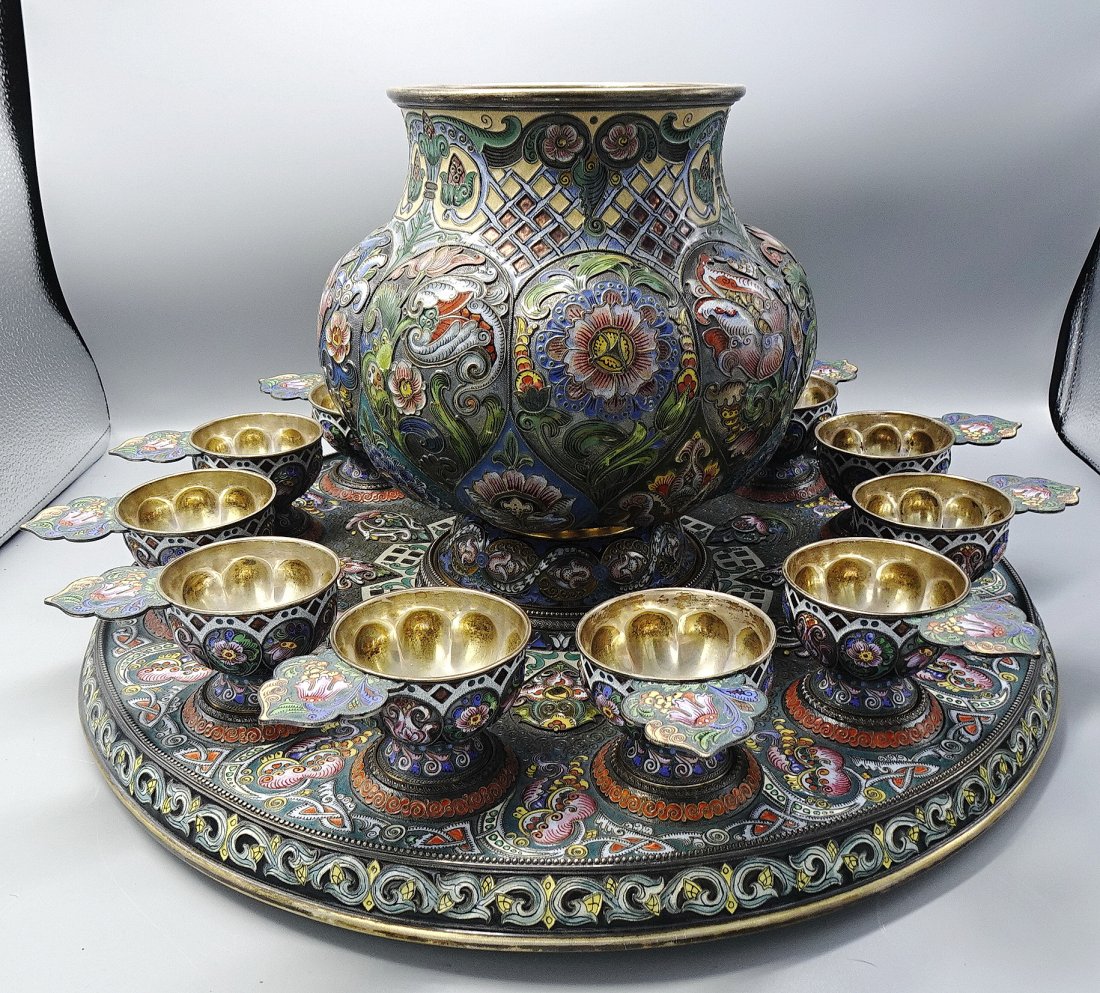 RARE HISTORIC FABERGE PUNCH SET (1 of 20)