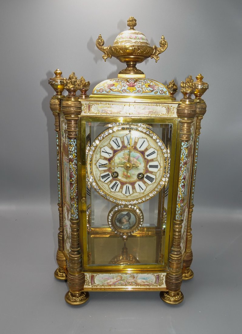RARE JAPY FRERES CHAMPLEVE FRENCH CLOCK (1 of 12)