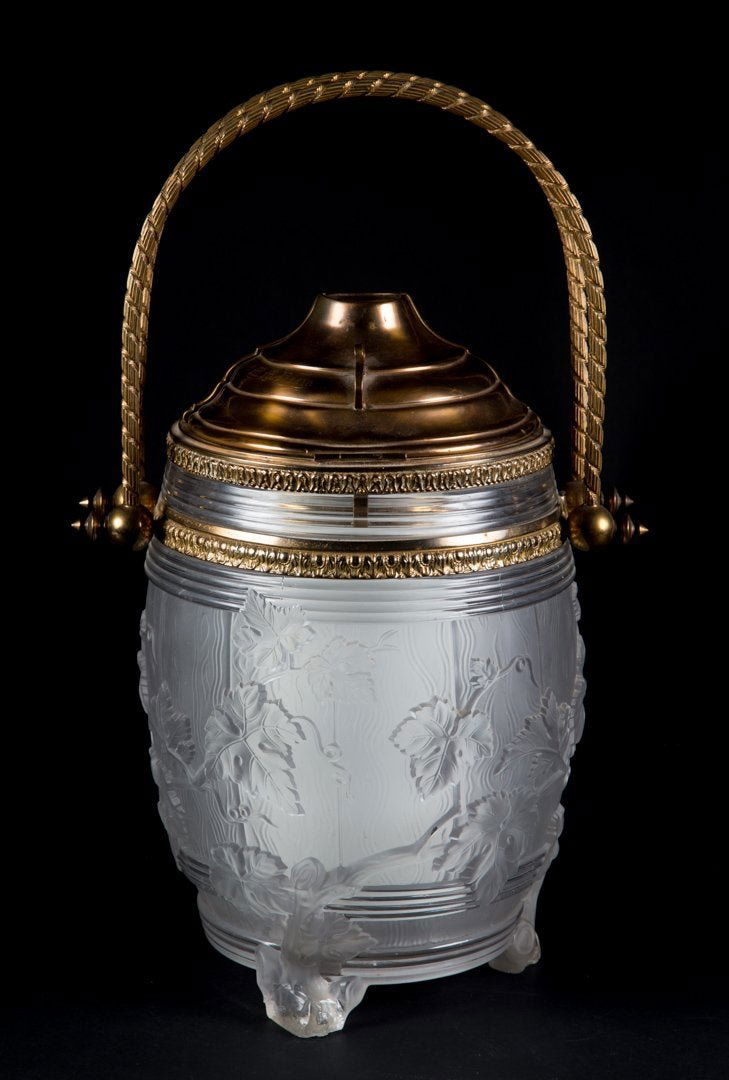 ANTIQUE SIGNED 1877 ART GLASS ICE BUCKET (1 of 6)