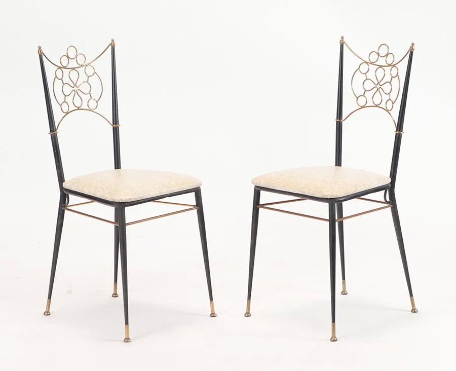 VINTAGE PAIR OF ITALIAN SIDE CHAIRS C.1950 (1 of 5)