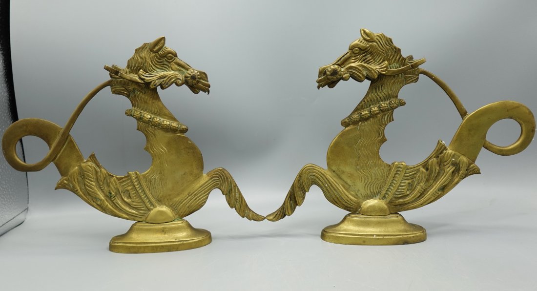 PAIR VENETIAN GONDOLA SEA HORSE HIPPOCAMPUS CAVALLI OAR LOCKS (1 of 6)