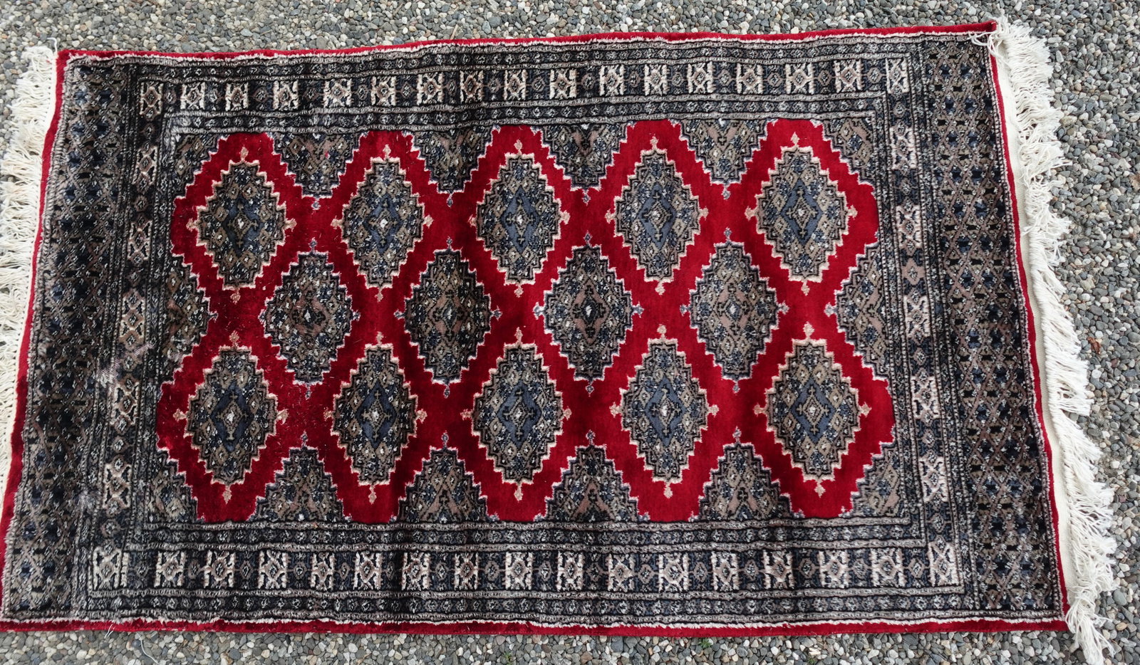 VINTAGE PERSIAN SILK TABRIZ CARPET RUG: VINTAGE PERSIAN SILK TABRIZ CARPET RUG-measures 63" x 36" across-Has one area as shown that has some loss the rest is in very good clean condition--From the Estate of Barbara Kanash art dealer and col