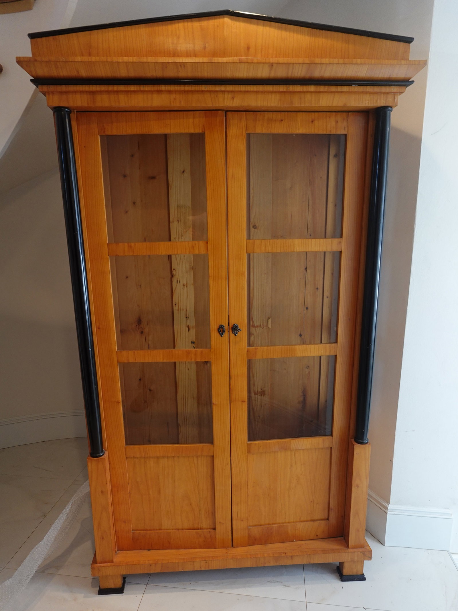 CIRCA 1920 SCANDINAVIAN BIEDERMEIER STYLE ELM WOOD CABINET (1 of 9)