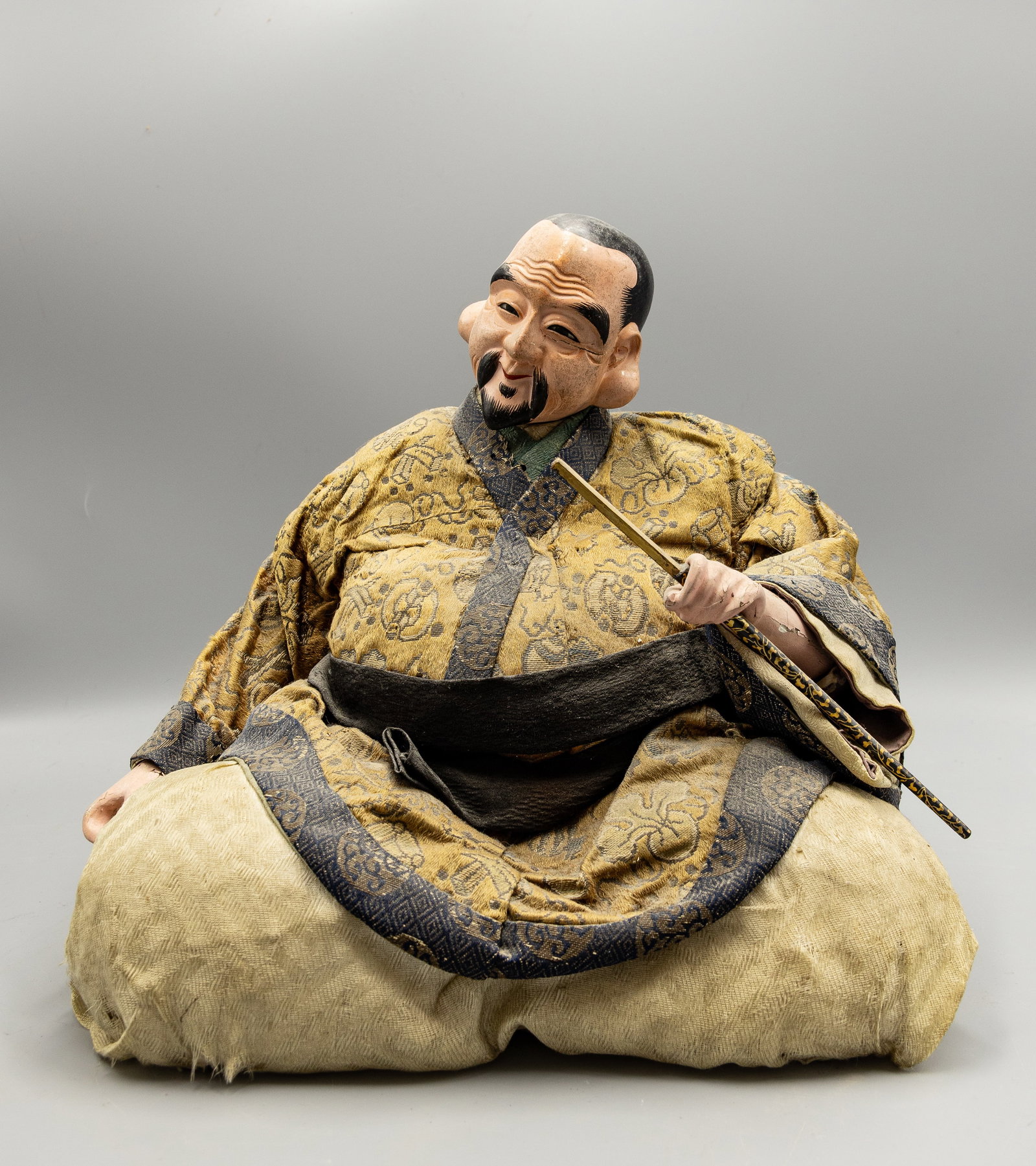 RARE 19c MEIJI JAPANESE SHOGUN SAMURAI WARRIOR DOLL STATUE (1 of 10)