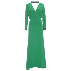 EMILIO PUCCI GREEN SILK MAXI DRESS (1 of 7)