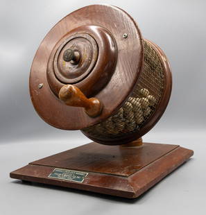 ANTIQUE RARE OSCAR HARVEY BINGO GAMBLING DRUM WHEEL GAME: This is an Antique 19th Century Wooden Oscar A. Harvey Co. of Boston "Pick Out Barrel" Bingo Ball Gambling Game Drum Wheel. Harvey gambling items are very hard to come by and this one is in Good Origi