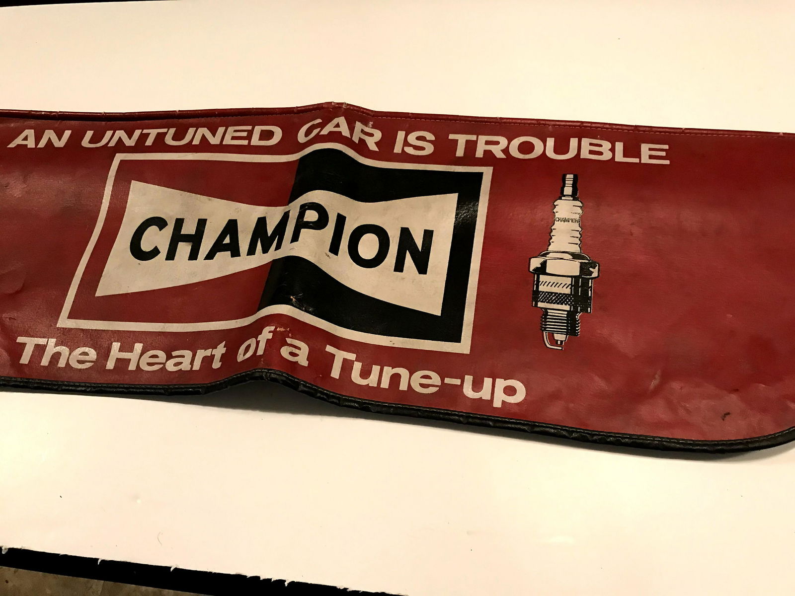 Champion Spark Plug Fender Mat Mechanics Sign: Vintage Champion Spark Plug Fender Mat Mechanics Service Station Signs Old Please view all photos as they are part of the description and condition of this Item, Feel free to contact me with questions