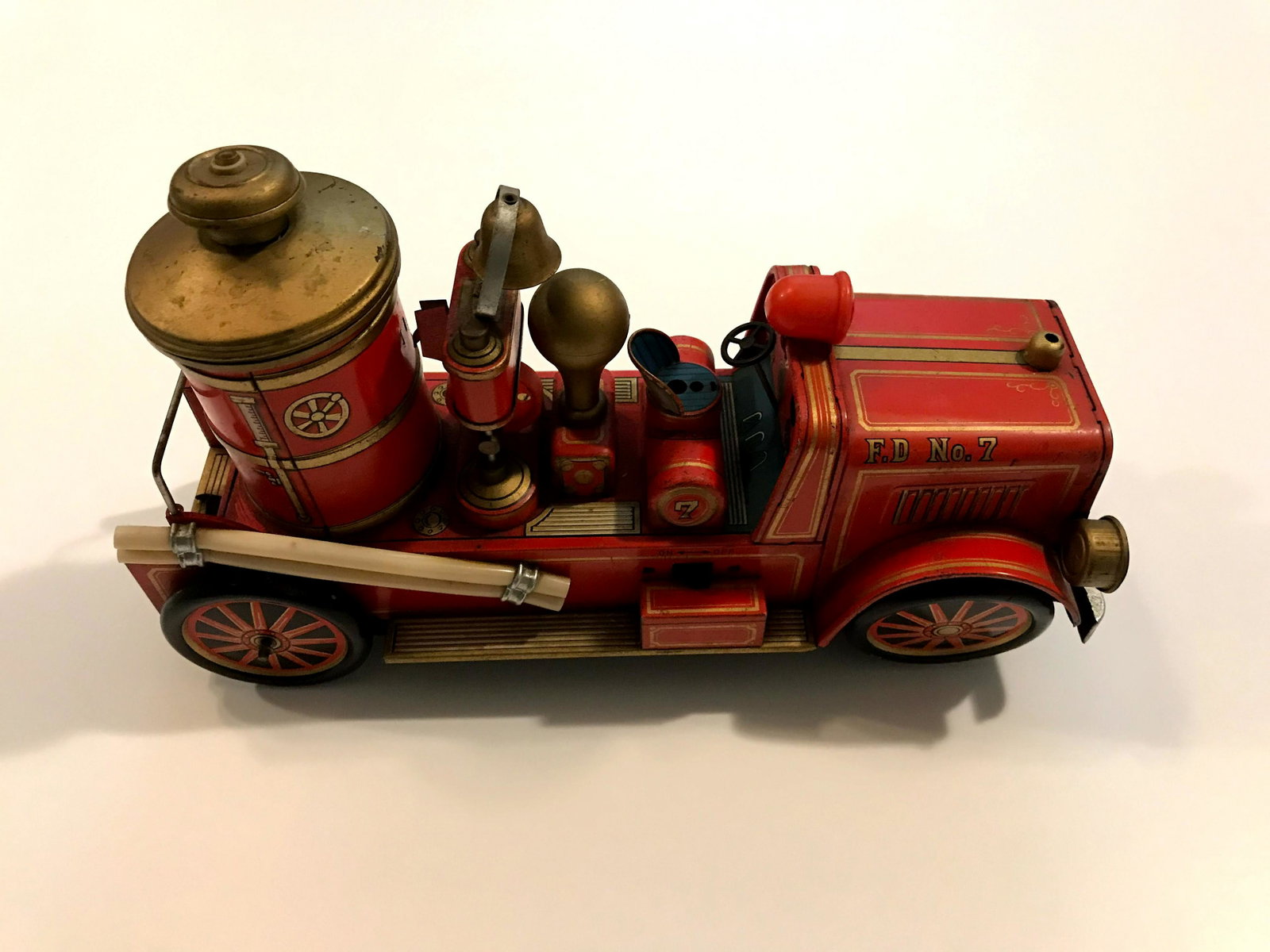 Tin Toy Japonais Walking Robot Fire Man - Automate Métallique Shogun En Boîte