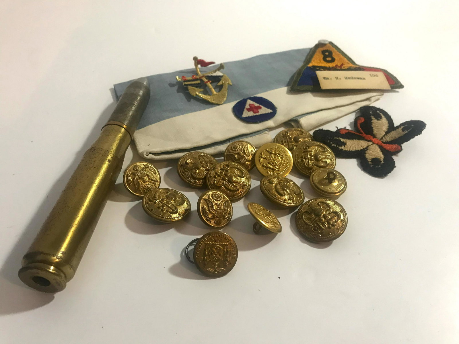 Nice Military Lot button, patches, red cross nurse cap: Nice Military Lot button, patches, red cross nurse cap Please view all photos as they are part of the description and condition of this Item, Feel free to contact me with questions or picture requests