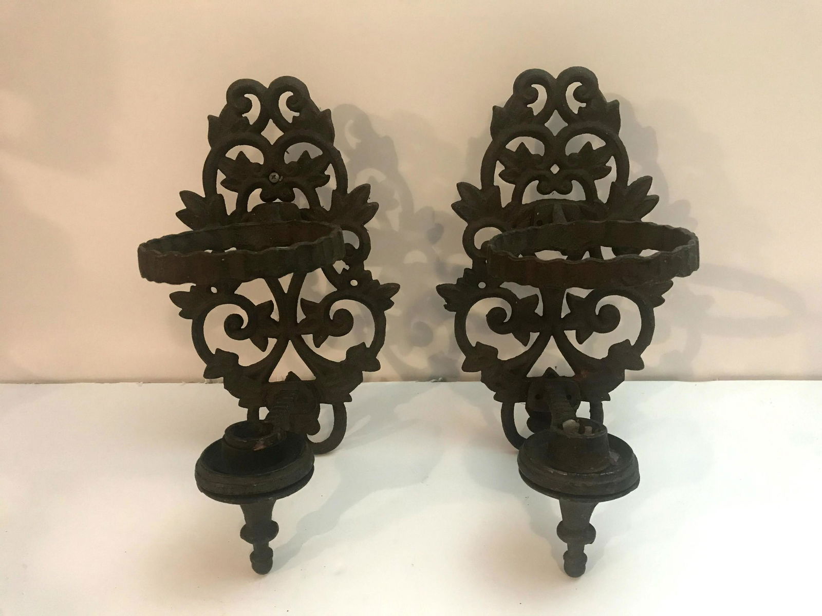 2 Wrought Iron Candle Stick Holders Gothic Vintage (1 of 4)