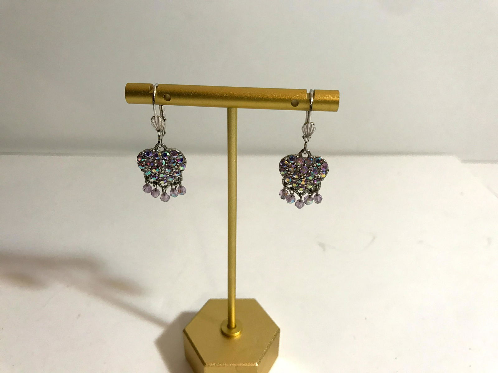 Old Kirks Folly Hearts Pink Crystal Earrings (1 of 4)