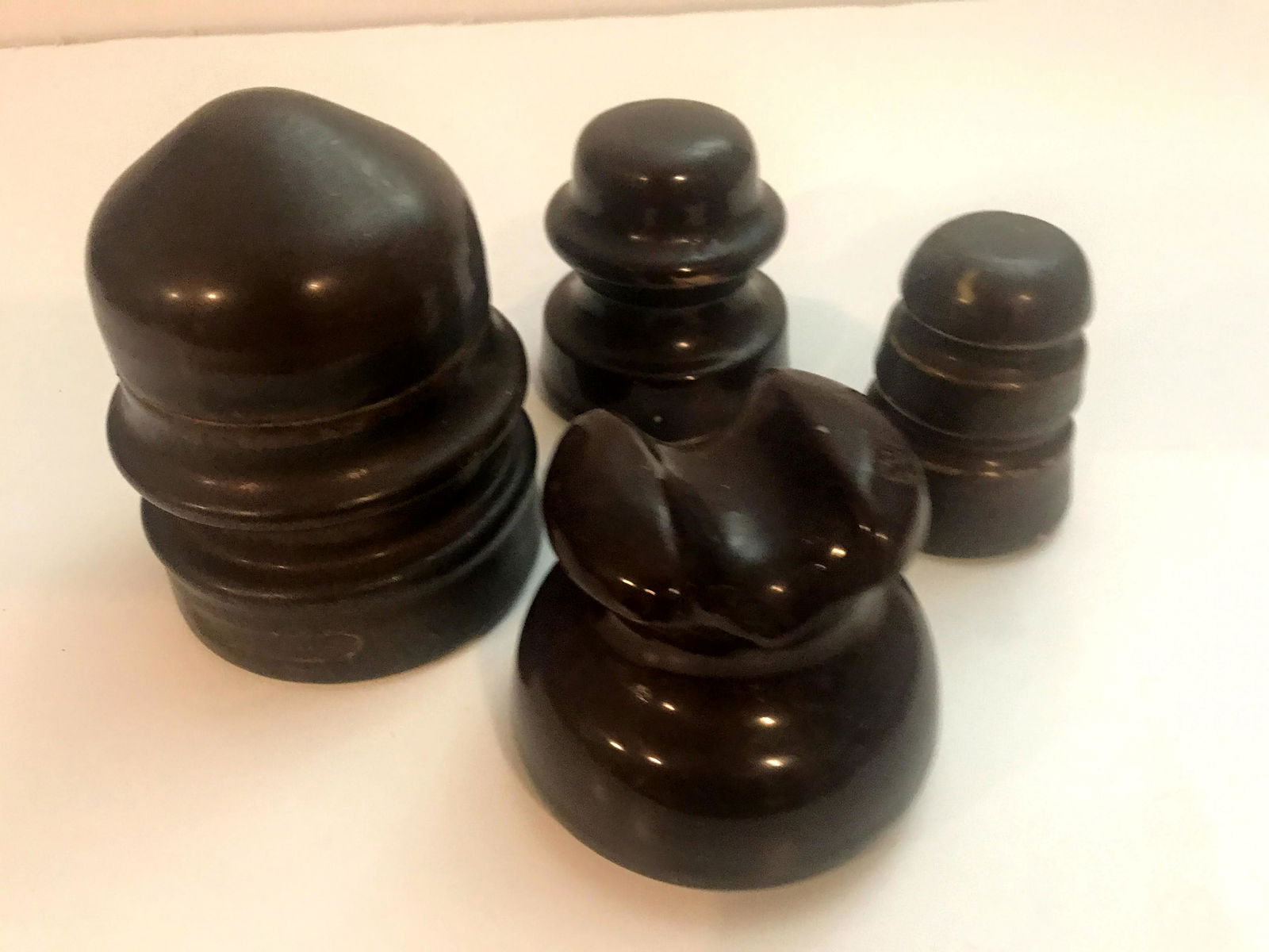Lot of 4 Vintage Large Ceramic Electric Pole Insulators (1 of 5)