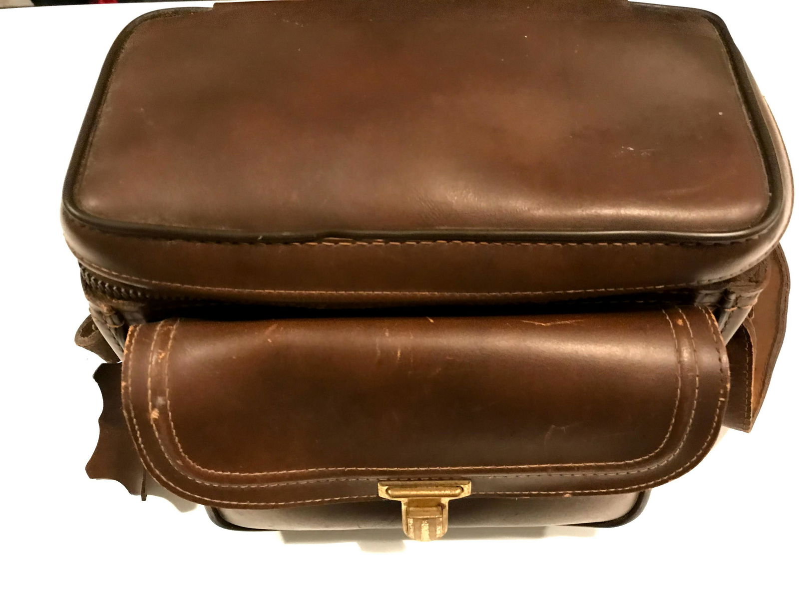 Vintage Brown Leather Camera Bag 12 x 8 x 8 Nice (1 of 5)