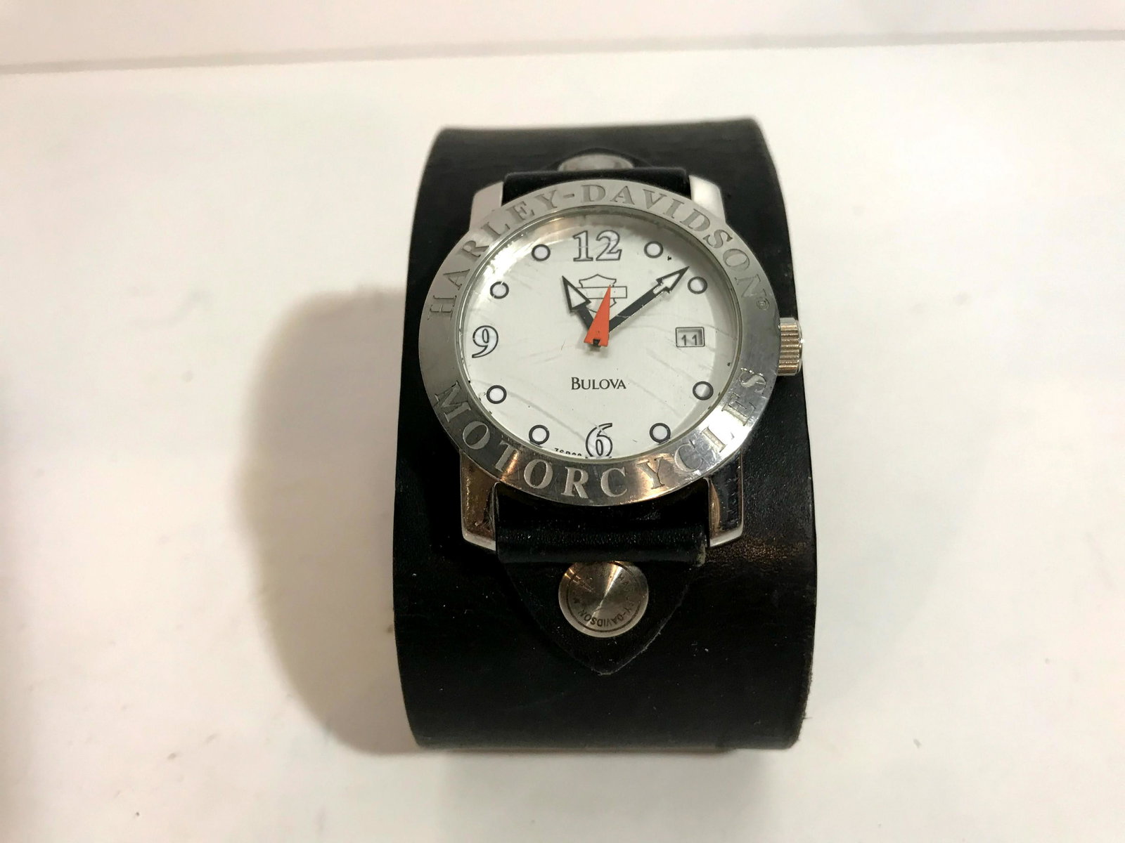 Nice Bulova Harley Davidson watch: Nice Bulova Harley Davidson watch Please view all photos as they are part of the description and condition of this Item, Feel free to contact me with questions or picture requests Used Item AS IS