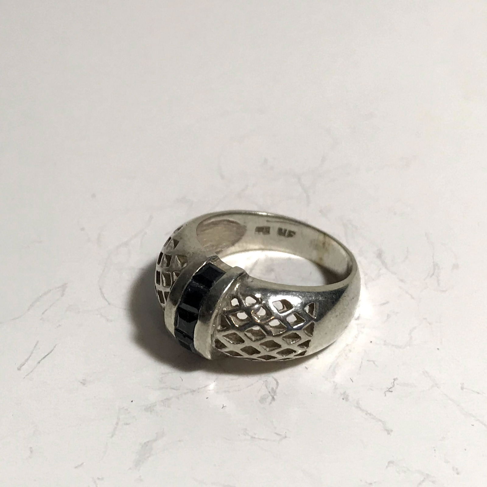 Vintage Solid sterling silver Onyz Ring (1 of 5)