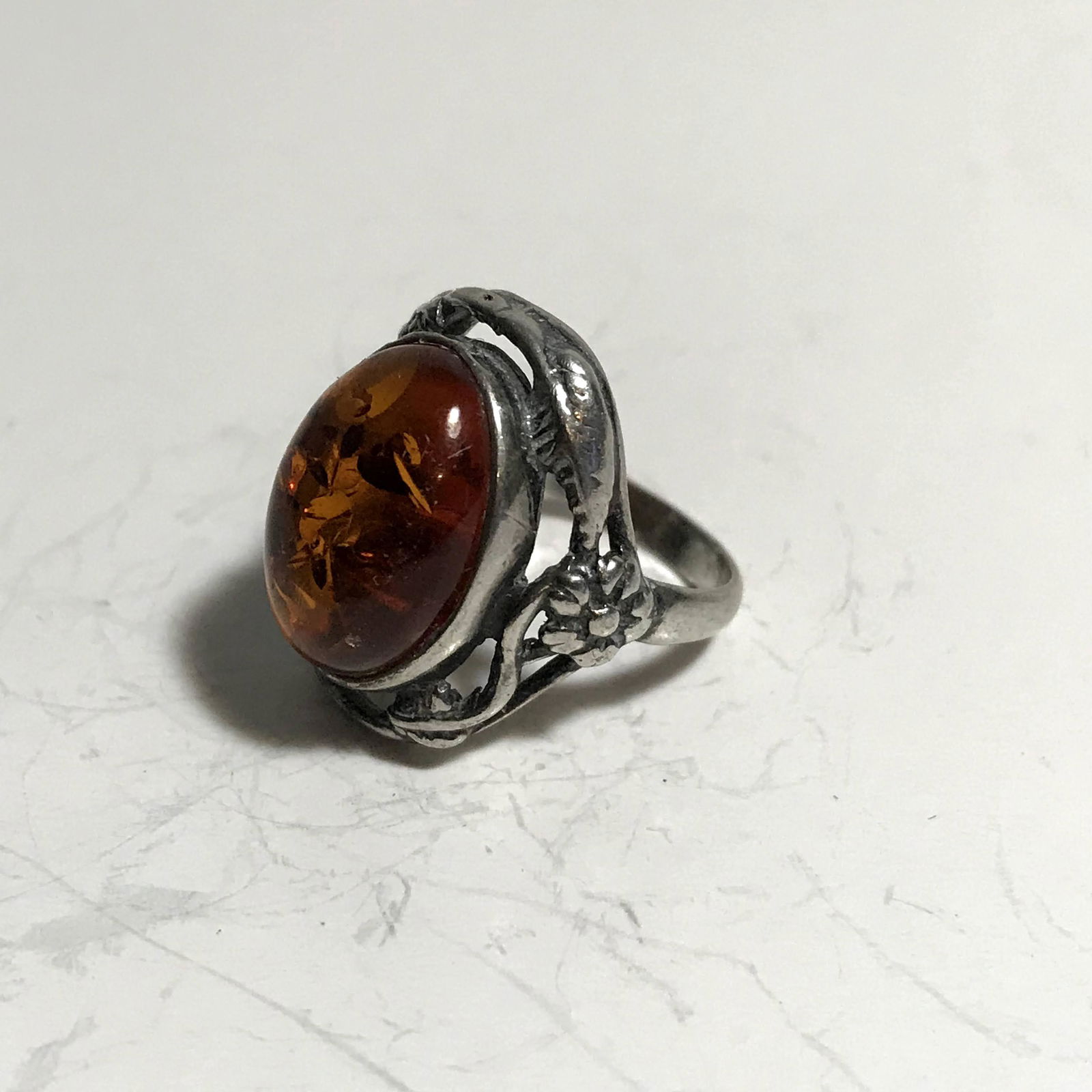 Vintage sterling silver Amber Ring (1 of 4)